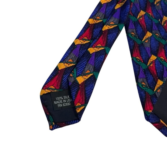 Christopher Reeve x Ted Danson 90s Silk Tie | Vintage USA | Abstract Print - Picture 5 of 5